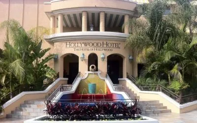 Hotel exterior at Hollywood Hotel.