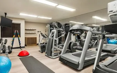 Fitness center available at Candlewood Suites Meridian.