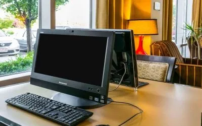Business center available at Cambria Suites Denver Airport.