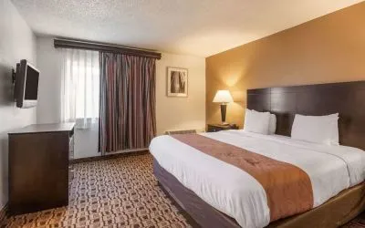 Day use room at Coratel Plus Suites Wichita West Airport.