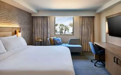 Day use room with work desk at The Westin SFO Airport.