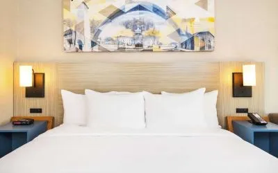 King bed at Comfort Inn Kingston HWY 401.