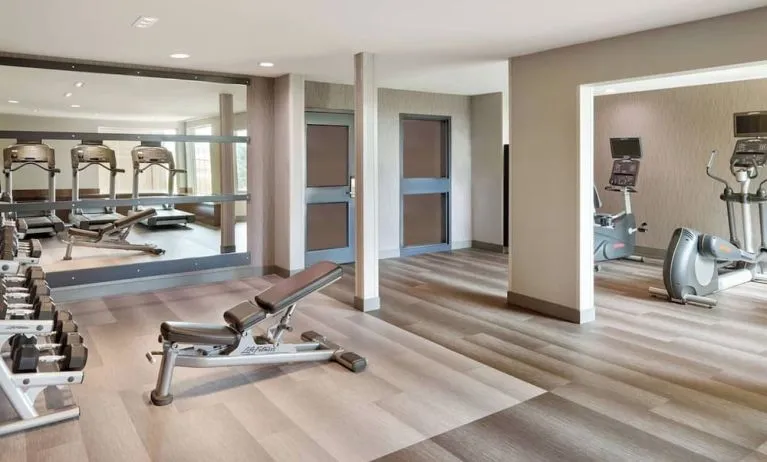Fully equipped fitness center at Courtyard By Marriott Waterloo St. Jacobs.