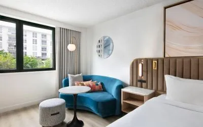 Day use room with lounge area at Sonesta Miami Airport.