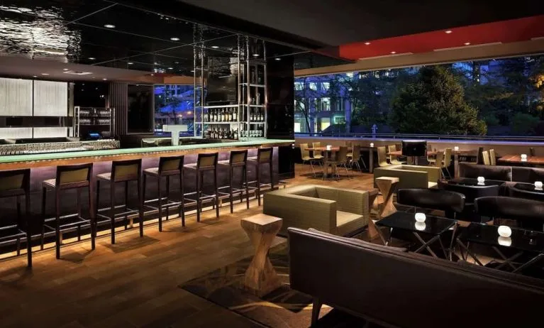 Hotel bar and lounge area at Hyatt Regency Vancouver.