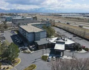 Hotel exterior at Four Points By Sheraton Salt Lake City Airport.