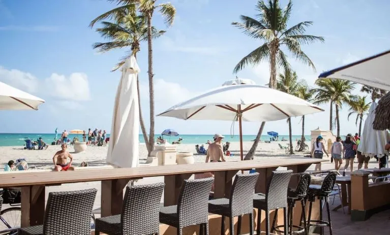 Beach bar at Riptide Hotel.
