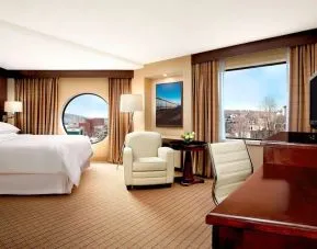 Bright and spacious day use room with work desk at Sheraton Hotel Newfoundland.