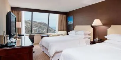 Day use twin room with work desk at Sheraton Hotel Newfoundland.