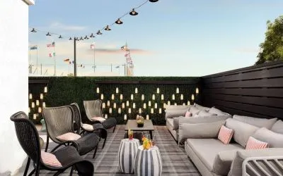 Rooftop terrace at Le Parc At Melrose.