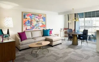 Living area inside day use room at Le Parc At Melrose.