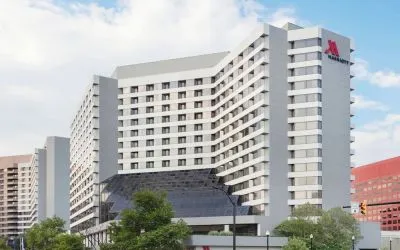 Hotel exterior at Crystal Gateway Marriott.