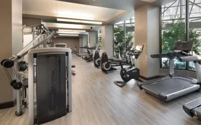 Fitness center available at Crystal Gateway Marriott.