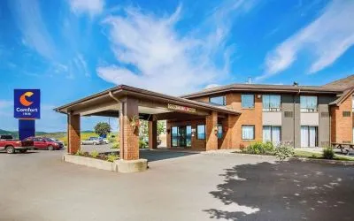 Hotel exterior and parking area at Comfort Inn Sydney.