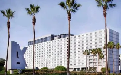 Hotel exterior at Hyatt Regency Los Angeles International Airport.