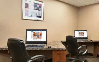 Business center at Hampton Inn New York - LaGuardia Airport.