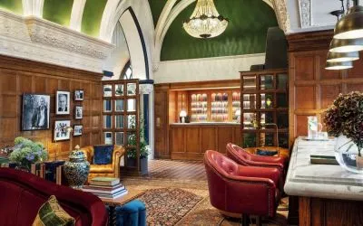 Coworking lounge at The Randolph Hotel Oxford.