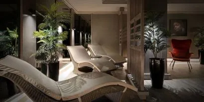 Spa with sauna at Leonardo Royal Hotel London City.