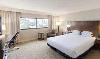 Day use room with work desk at Hyatt Regency Milwaukee.
