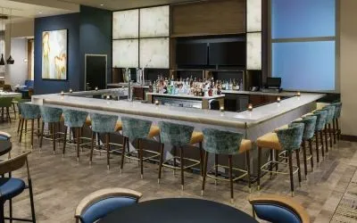 Hotel bar at Hilton Garden Inn Sunnyvale.