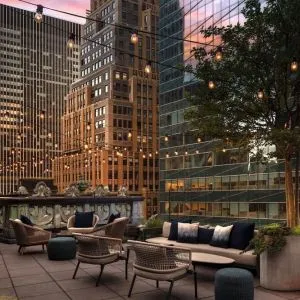 Romantic rooftop terrace at The Knickerbocker Hotel.