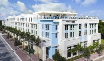 Hotel exterior at Courtyard Delray Beach.
