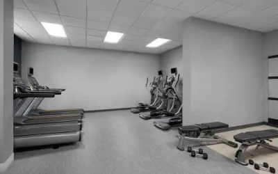 Fitness center at Courtyard By Marriott Cypress Anaheim.