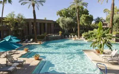 Refreshing outdoor pool at DoubleTree By Hilton Scottsdale.