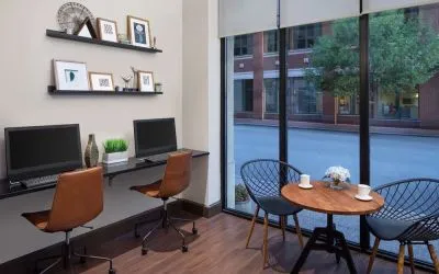 Business center available at Embassy Suites By Hilton Fort Worth Downtown.
