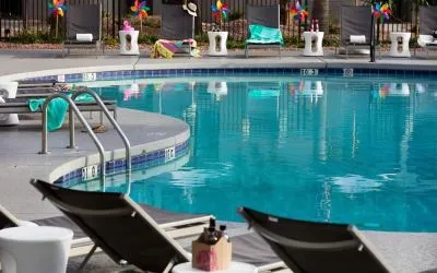 Refreshing outdoor pool at Moxy Phoenix Tempe/ASU Area.