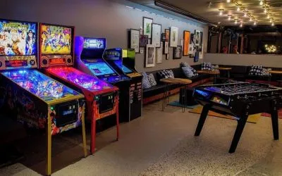 Arcade room at Moxy Phoenix Tempe/ASU Area.
