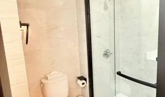 Guest bathroom at BKWAY HOTEL.