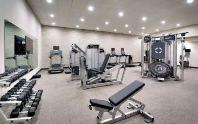 Fitness facility at Courtyard By Marriott Charlotte Airport/Billy Graham Parkway.