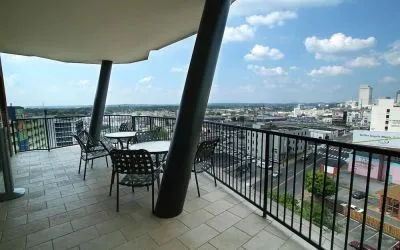 Rooftop perfect for coworking at Hilton Garden Inn Nashville Vanderbilt.