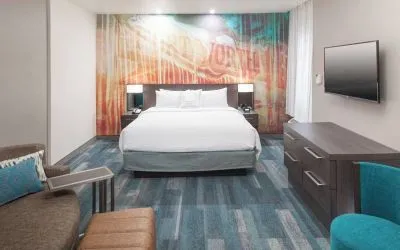 Day use room with sofa at Courtyard By Marriott Fort Worth Historic Stockyards.