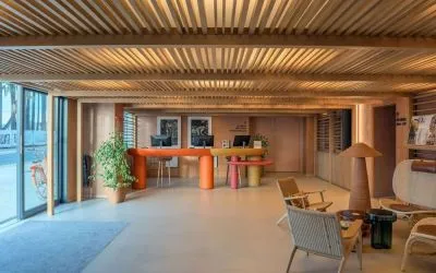 Coworking lounge at Canopy By Hilton Cannes.