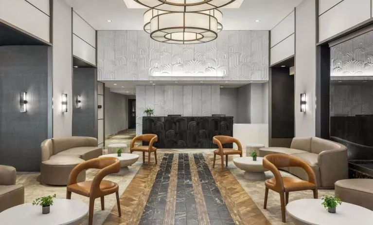 Lounge and coworking space at The Muse New York.