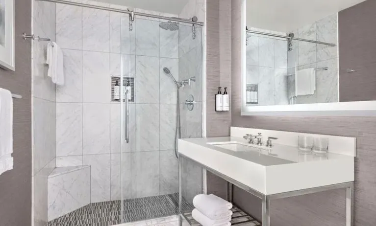 Guest bathroom at The Muse New York.