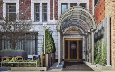 Hotel entrance at Viceroy Chicago.