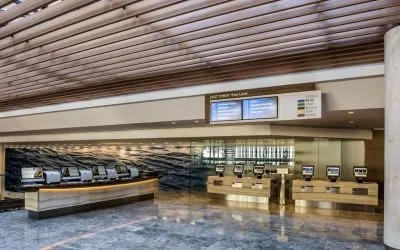 Self check-in and check-out kiosk available at Hyatt Regency Chicago.