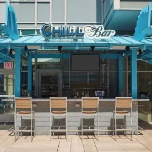 Outdoor bar at Margaritaville Resort Times Square.