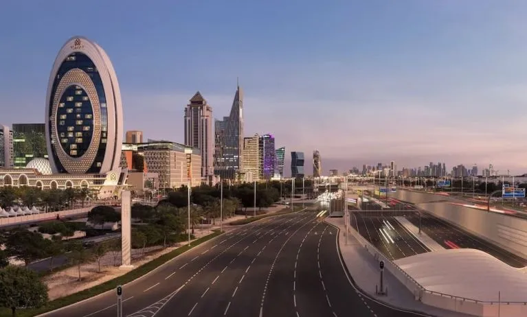 City views at Velero Hotel Doha Lusail.