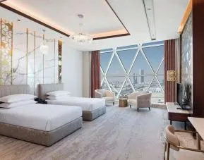 Day room with queen beds at Velero Hotel Doha Lusail.