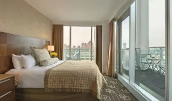 Day use room with city views at Wyndham Garden Chinatown NYC.