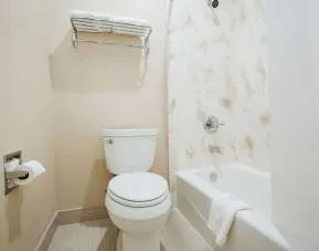 Guest bathroom at Palace Inn 290 & Jones Rd.