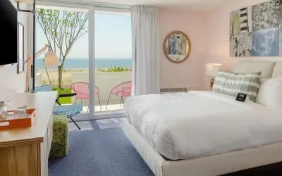 Day use room with a view of the ocean at Plunge Beach Resort.