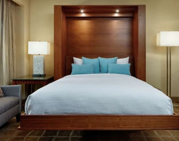 King bed at Embassy Suites By Hilton San Diego-La Jolla.