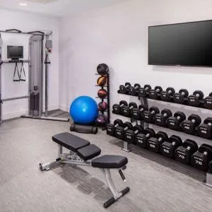 Fully equipped fitness center at Hilton Garden Inn Washington DC Downtown.