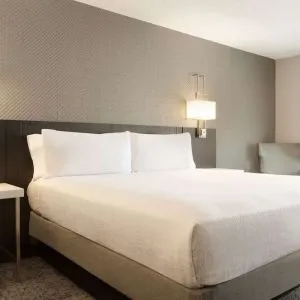 King bed at Hilton Garden Inn Washington DC Downtown.