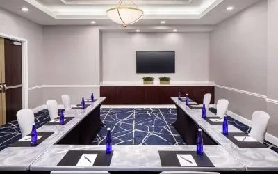 Professional meeting room at Hilton Garden Inn Washington DC Downtown.